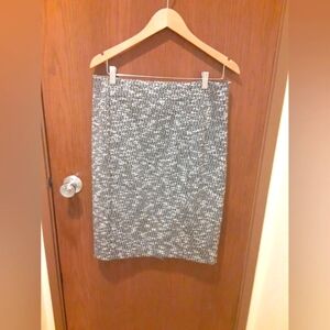 Ann Taylor Women's NWT Tweed Skirt Black White Knee Length Size 12 Office Wear